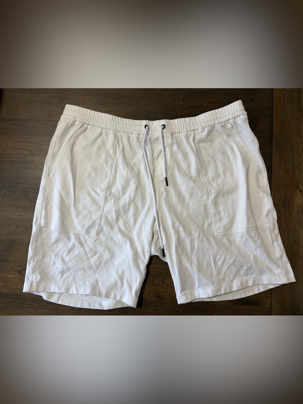Massimo Dutti White Athletic Drawstring Shorts